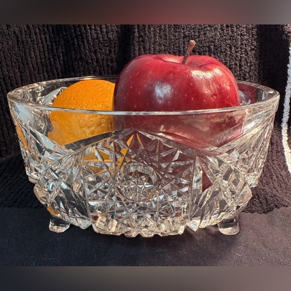 Other - American Brilliant Cut Glass Bowl, 3 Footed, 8" Diam. 20C